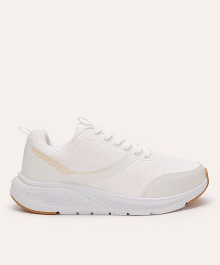 tênis esportivo com recortes ace branco 39