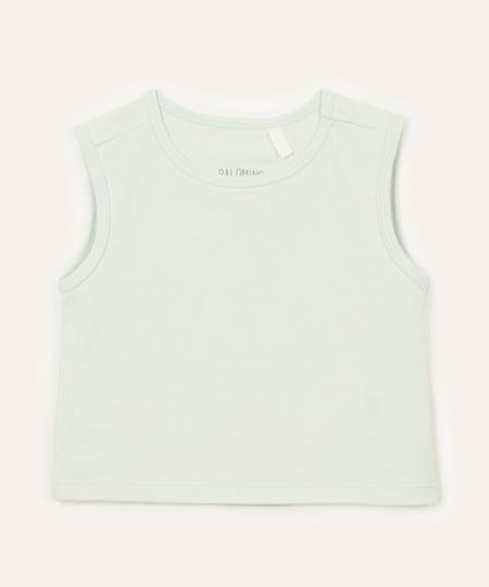 cropped infantil de algodão verde 4
