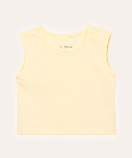 cropped infantil de algodão amarelo 6