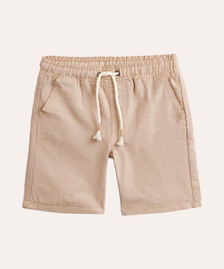 bermuda infantil cós com cordão texturizada bege 4 bermuda infantil cós com cordão texturizada bege 4