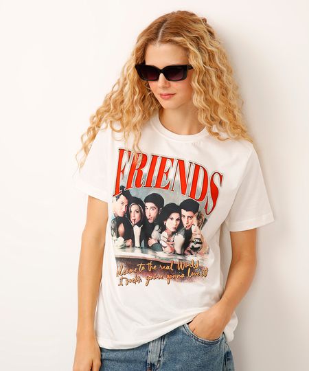 camiseta de algodão friends off white M camiseta de algodão friends off white M