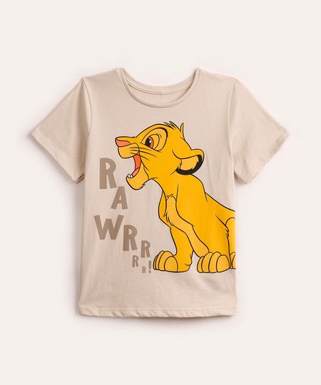 camiseta de algodão infantil simba bege 5 camiseta de algodão infantil simba bege 5