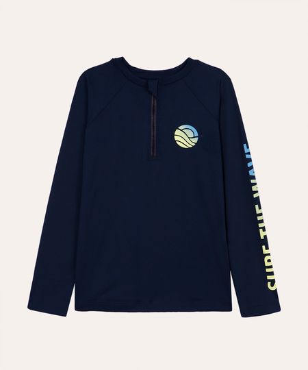 camiseta infantil manga longa proteção uv azul 6