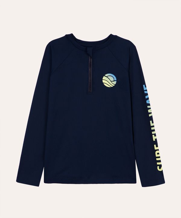 camiseta infantil manga longa proteção uv azul 8