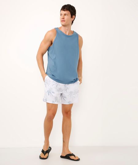 short cós elástico coqueiros branco P short cós elástico coqueiros branco P