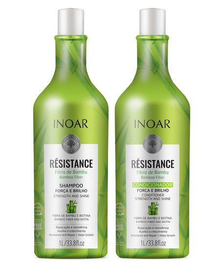 kit inoar resistance bambu shampoo e condicionador UNICO