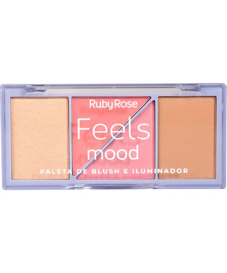 paleta de blush e iluminador feels mood hb75291 rosa UNICO paleta de blush e iluminador feels mood hb75291 rosa UNICO