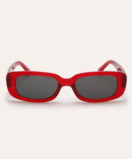 óculos de sol oval vermelho UNICO
