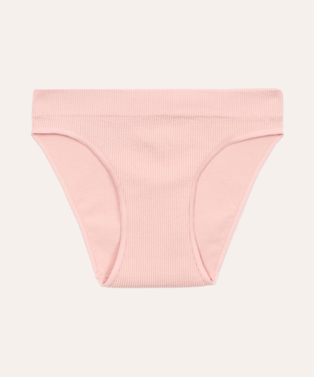 calcinha canelada infantil rosa