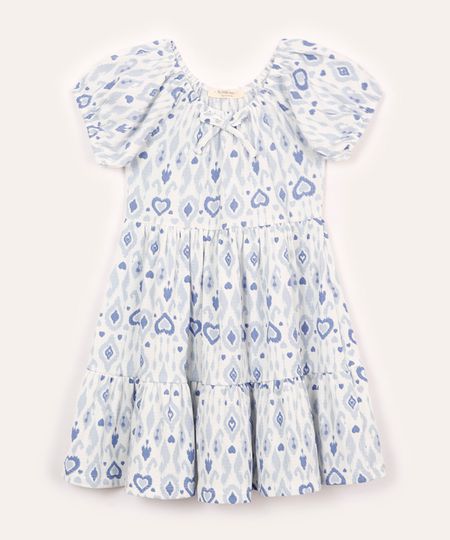 vestido texturizada corações infantil off white 4