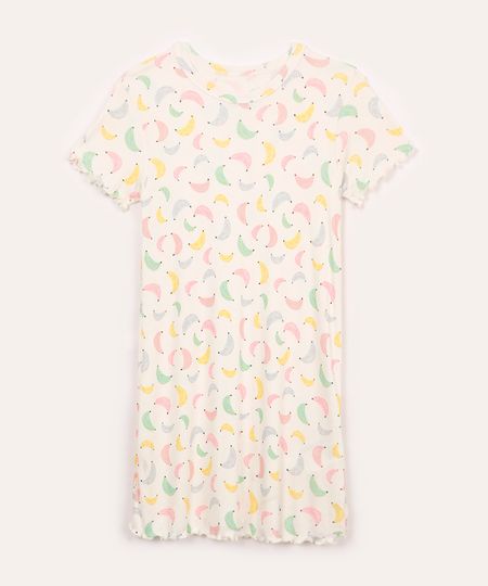 camisola infantil de viscose bananinhas off white 4 camisola infantil de viscose bananinhas off white 4