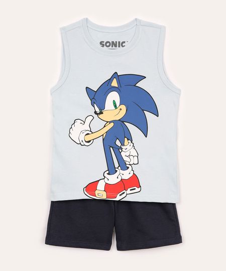 conjunto infantil curto sonic azul 4 conjunto infantil curto sonic azul 4