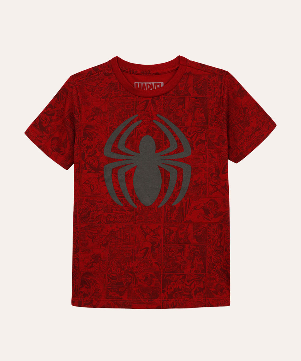camiseta infantil homem aranha - vermelho escuro