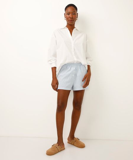 short curto listrado azul G