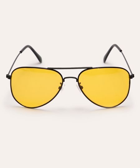 óculos de sol aviador unissex preto UNICO óculos de sol aviador unissex preto UNICO