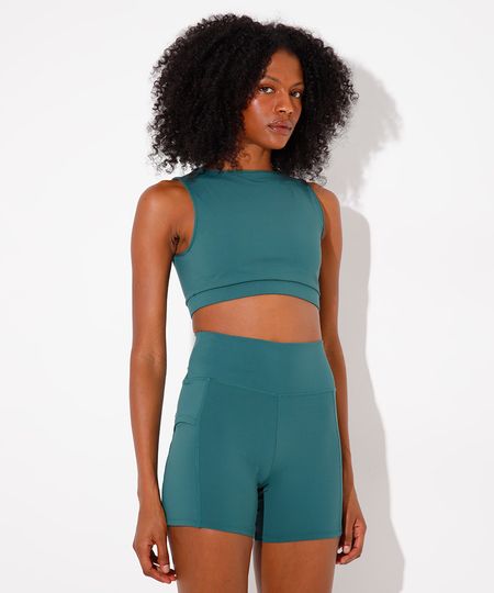 top decote canoa sem bojo mindset sport verde PP