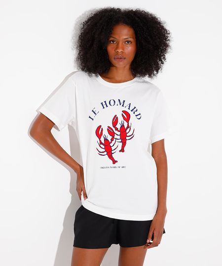 camiseta de algodão le homard mindset off white PP