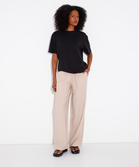 calça pijama com bolsos mindset bege M calça pijama com bolsos mindset bege M