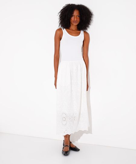 vestido midi de laise mindset branco PP vestido midi de laise mindset branco PP