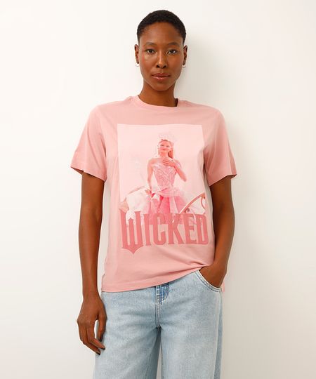 camiseta de algodão wicked rosa P camiseta de algodão wicked rosa P