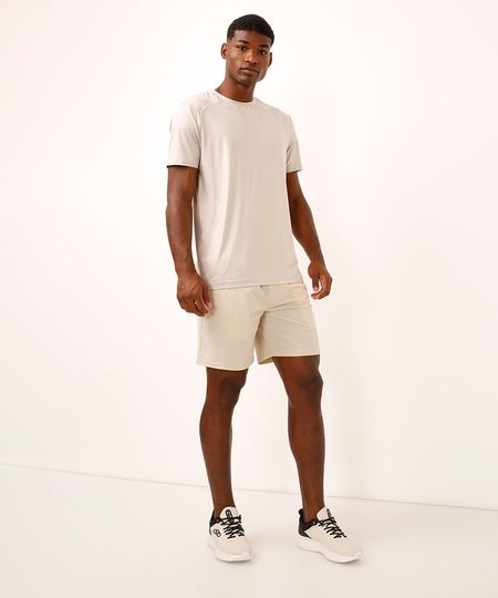 short com bolsos esportivo ace bege G