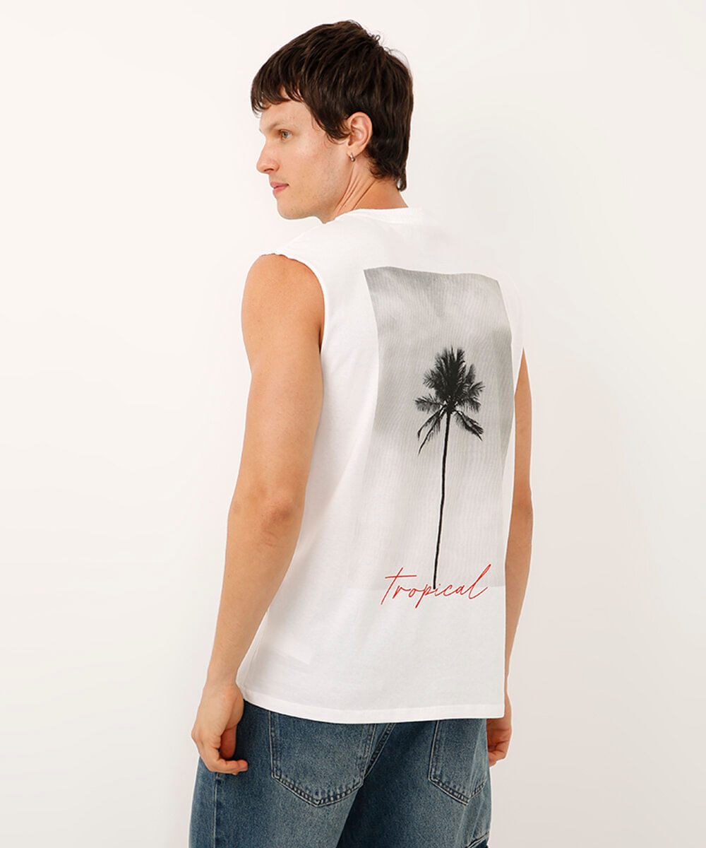 regata machão de algodão tropical off white