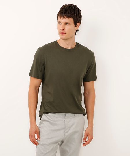 camiseta de algodão pima manga curta verde P camiseta de algodão pima manga curta verde P