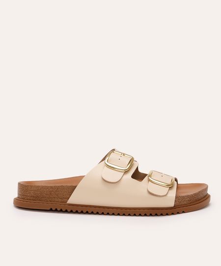 papete flatform beira rio com fivelas off white 34