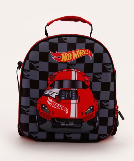 lancheira térmica infantil hot wheels preta UNICO lancheira térmica infantil hot wheels preta UNICO