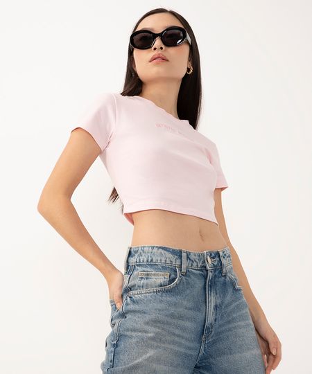 camiseta baby look artistic mood manga curta rosa claro PP camiseta baby look artistic mood manga curta rosa claro PP