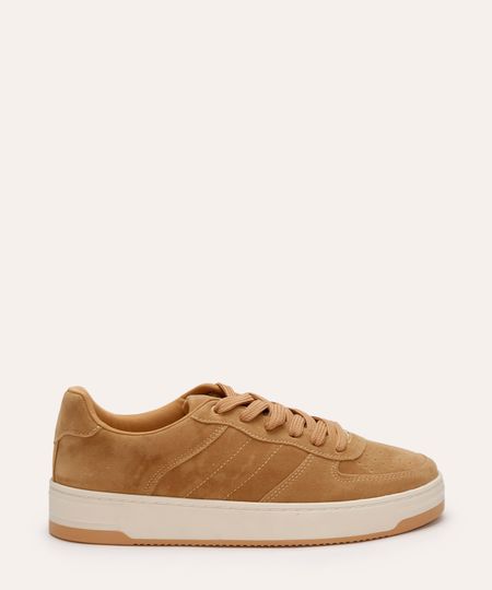 tênis casual com recortes oneself bege 38