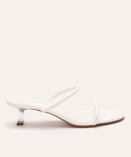 tamanco bico quadrado salto kitten oneself branco 34