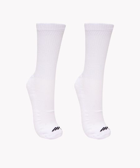 kit de 2 pares de meias cano longo esportivo ace branco 39-43 kit de 2 pares de meias cano longo esportivo ace branco 39-43