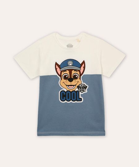 camiseta de algodão infantil patrulha canina azul 2