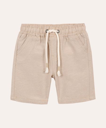 bermuda infantil cós elástico bege 3 bermuda infantil cós elástico bege 3
