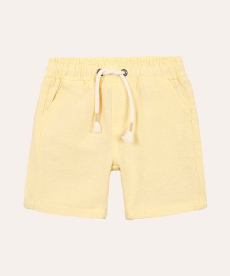 bermuda infantil cós elástico amarelo claro 1