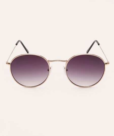 óculos de sol oval triton unissex dourado UNICO