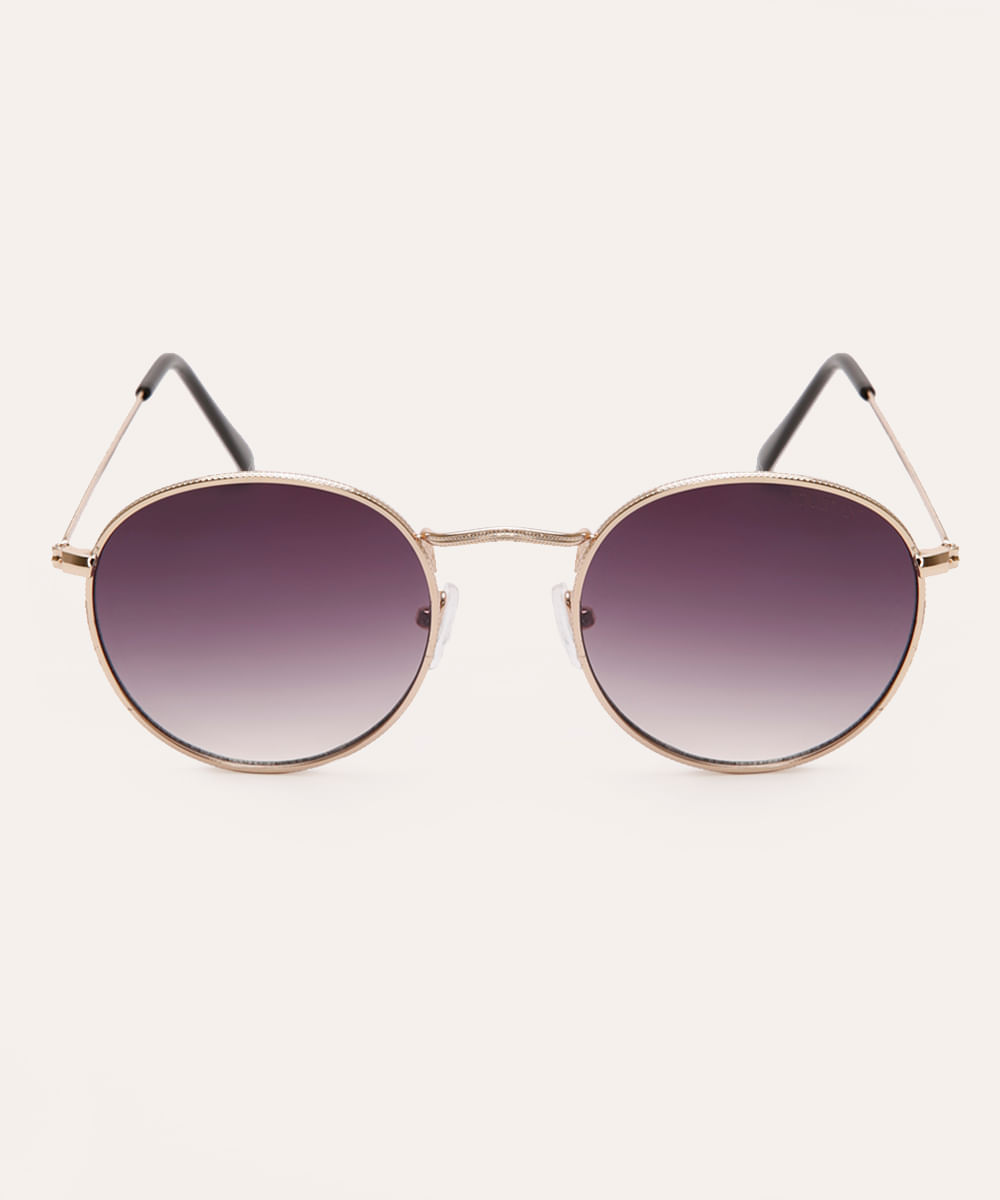 óculos de sol oval triton unissex dourado