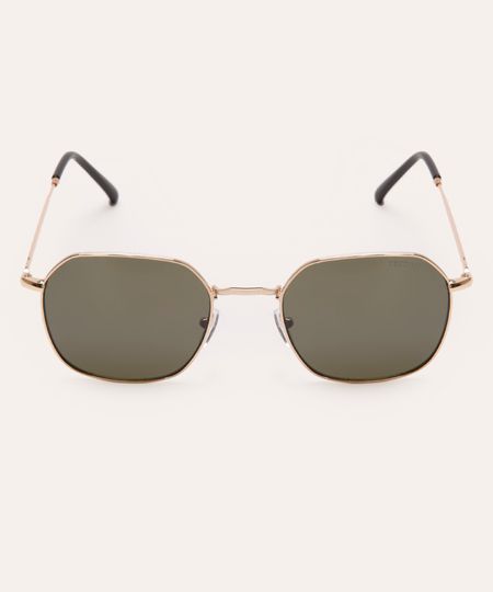 óculos de sol oval triton unissex dourado UNICO