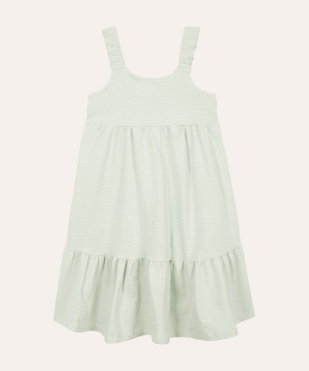 vestido infantil de algodão texturizado poá verde 10
