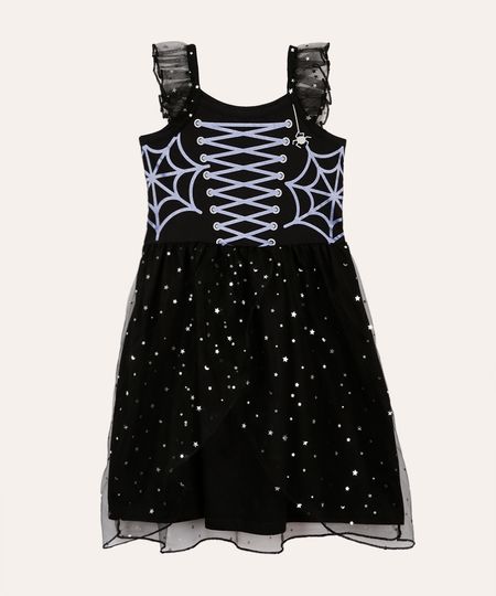 camisola fantasia infantil bruxinha preta 6
