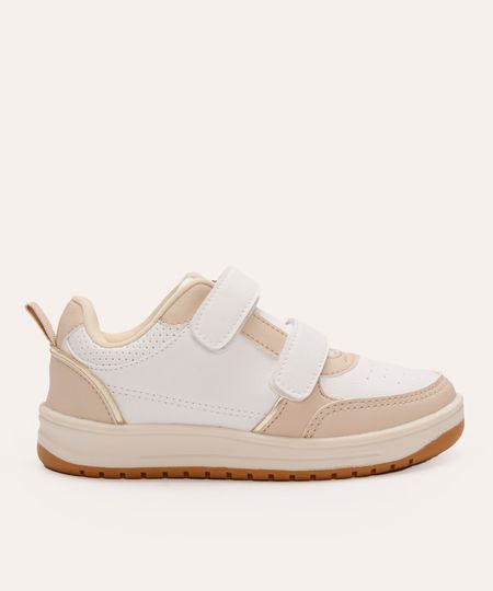 tênis infantil com velcro ace bege 28