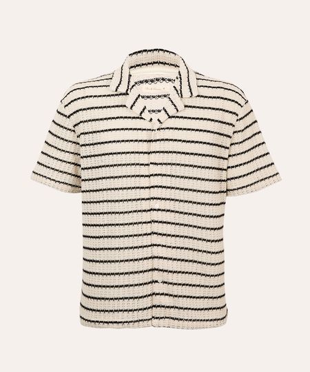 camisa de tricot listrada texturizada colorida GG