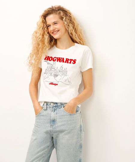 camiseta de algodão hogwarts off white G