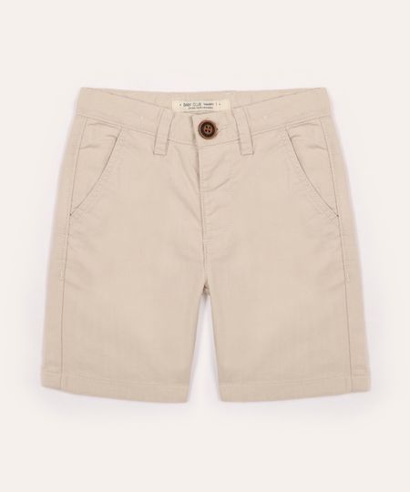 bermuda infantil com linho e bolsos bege 5