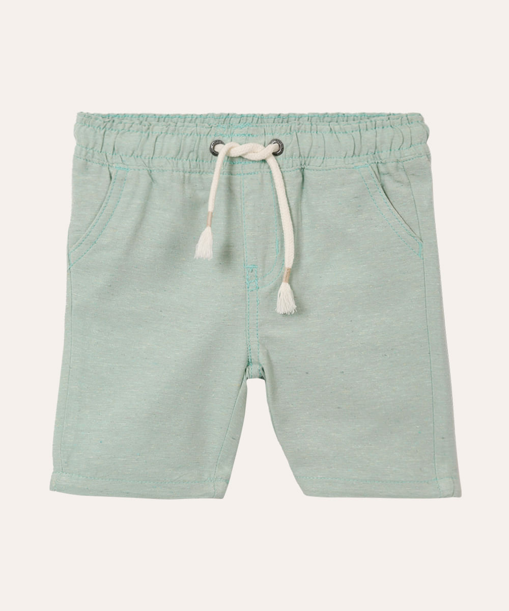 bermuda infantil cós elástico verde