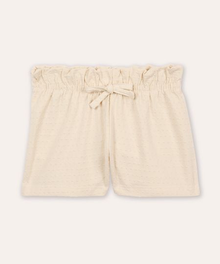 short clochard infantil texturizado off white 1
