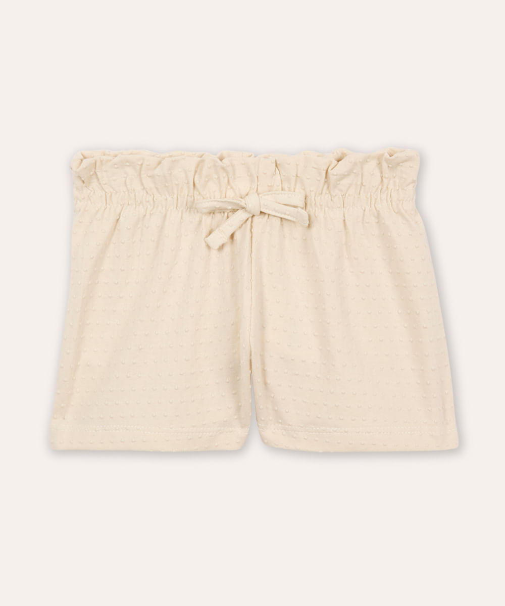 short clochard infantil texturizado off white