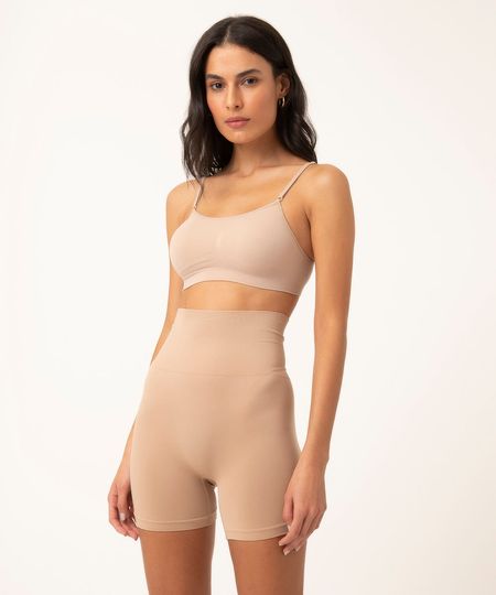 short modelador cós alto sem costura bege G short modelador cós alto sem costura bege G