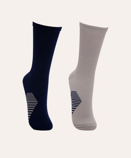 kit de 2 meias cano longo esportiva ace colorido 39-43